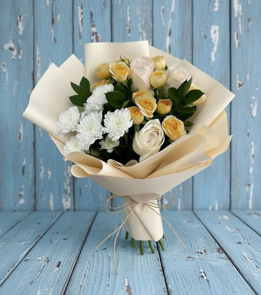 Букет цветов из: Розы и Хризантемы в Ендовище