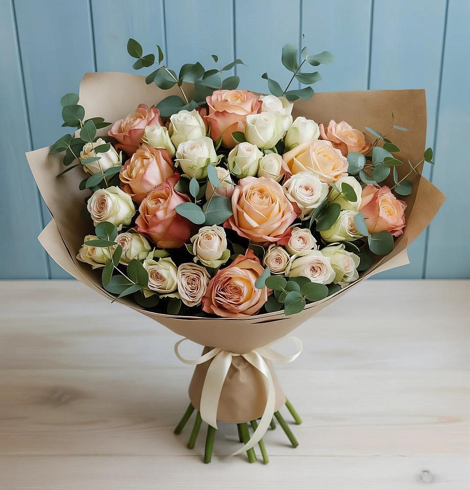 Букет цветов из: Альстромерии и Розы в Ендовище