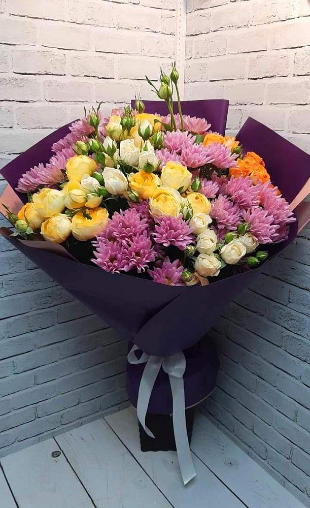 Букет цветов из: Хризантемы и Розы в Ендовище