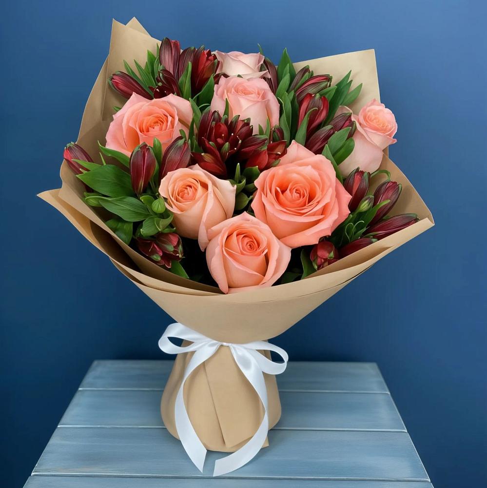 Букет цветов из: Розы и Альстромерии в Ендовище