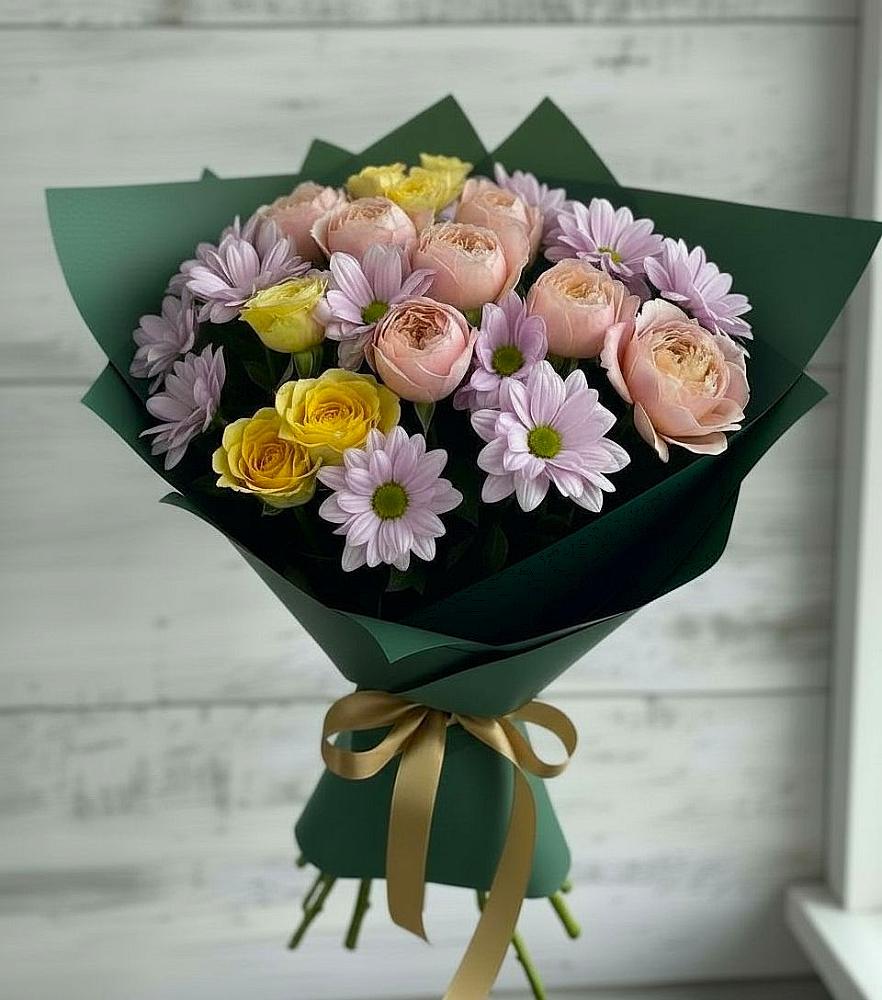 Букет цветов из: Хризантемы и Розы в Ендовище