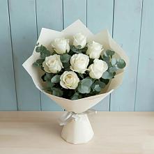 Букет Белые розы в Эвкалипте #REPLACE_PRED# Ендовище