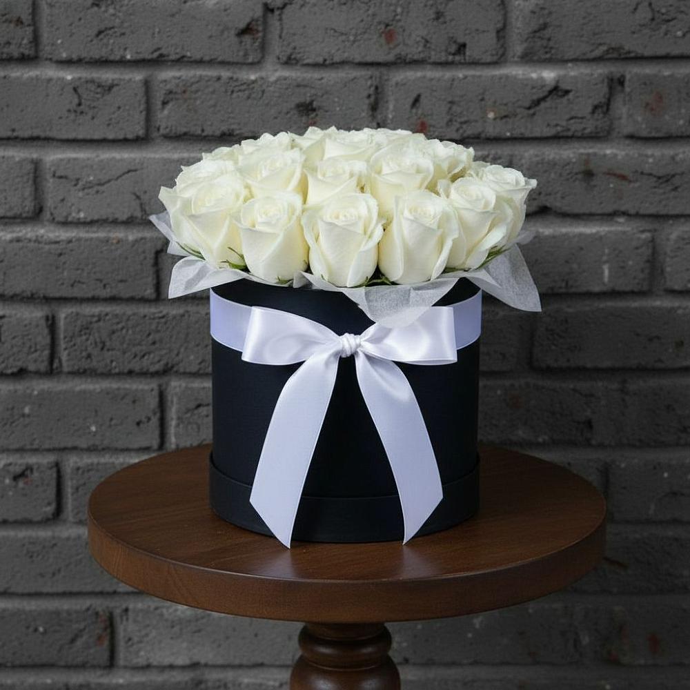 Цветочная композиция из Розы в шляпной коробке в Ендовище