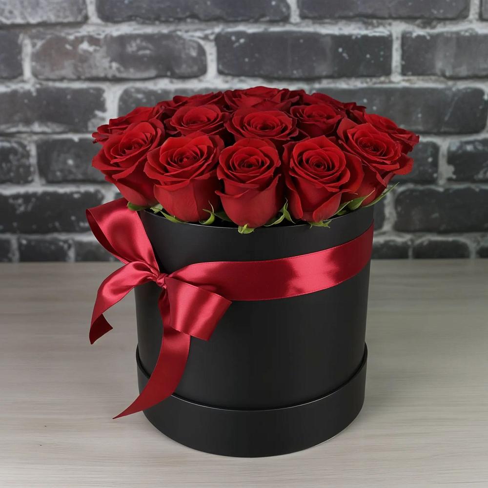 Цветочная композиция из Розы в шляпной коробке в Ендовище