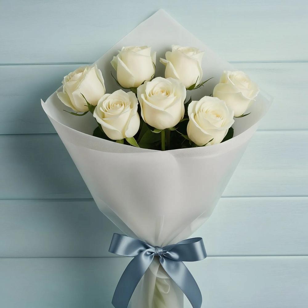 Букет 7 Белых роз Эдлесс Лав в Ендовище